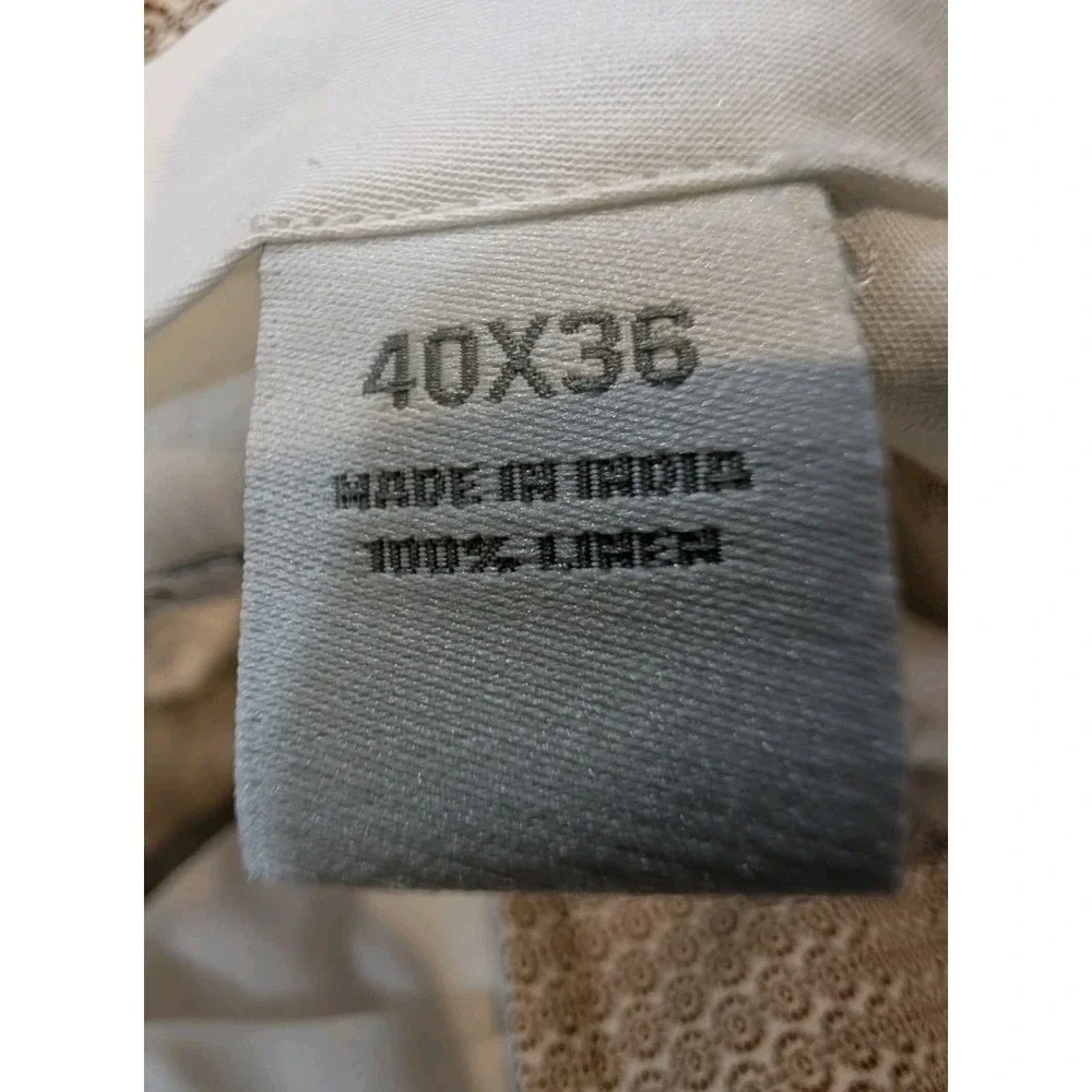 Murano Baird McNutt Linen Pants Mens 40x36 Tan 100% Linen Zac Fit Cuffed